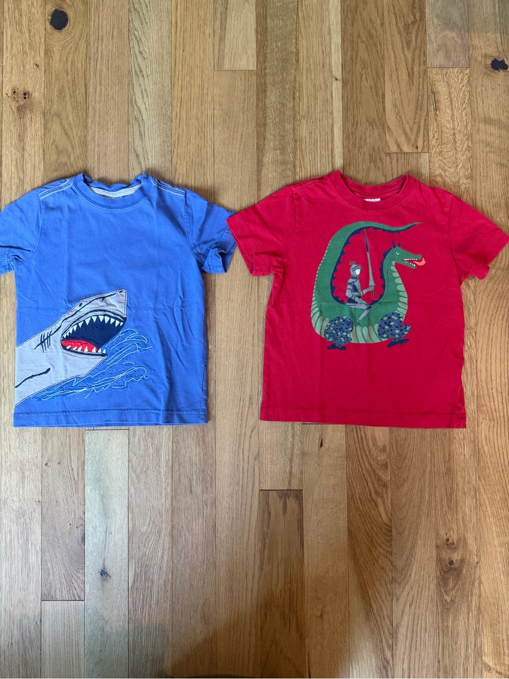 Hanna Andersson Boys Size 100 Shark Dragon Graphic T-Shirt Lot of 2